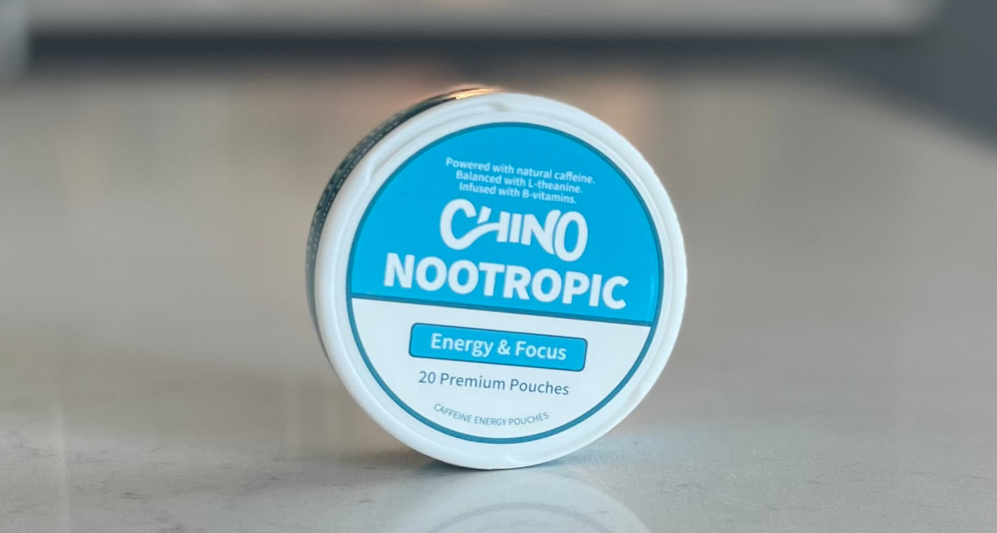 Chino Caffeine Pouches - 20 Nicotine Free Pouches Per Can - 3 Pack